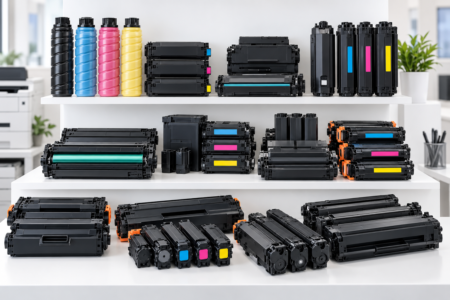 Wide selection of commercial copier and laser-printer toner cartridges